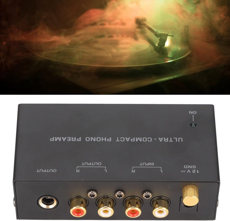 EIMSOAH PP400 Phono Turntable Preamp, Stereo Input Output Record Player Amplifier with Independent Knob Control, 100 240V (US Plug) - Image 4